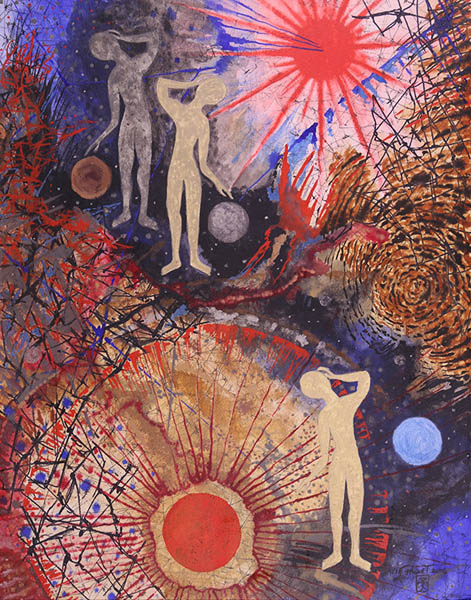 Universo de Barro II. Técnica mixta sobre papel. Universo de Barro II, 2016. Técnica mixta sobre papel. Obra de David Paquet.